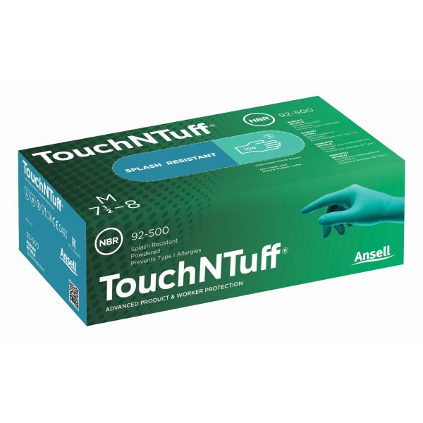 Kertakäyttökäsine Ansell 92-500 Vihreä nitriili, Puuteroitu Koko 8,5-9, 100-pack